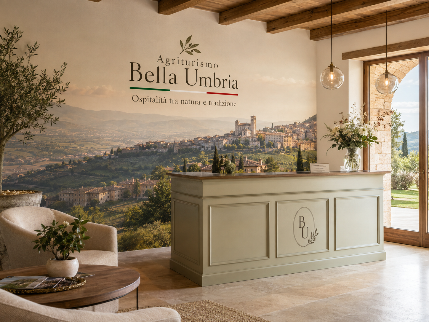 Esempio di stampa su parete per hotel o agriturismo