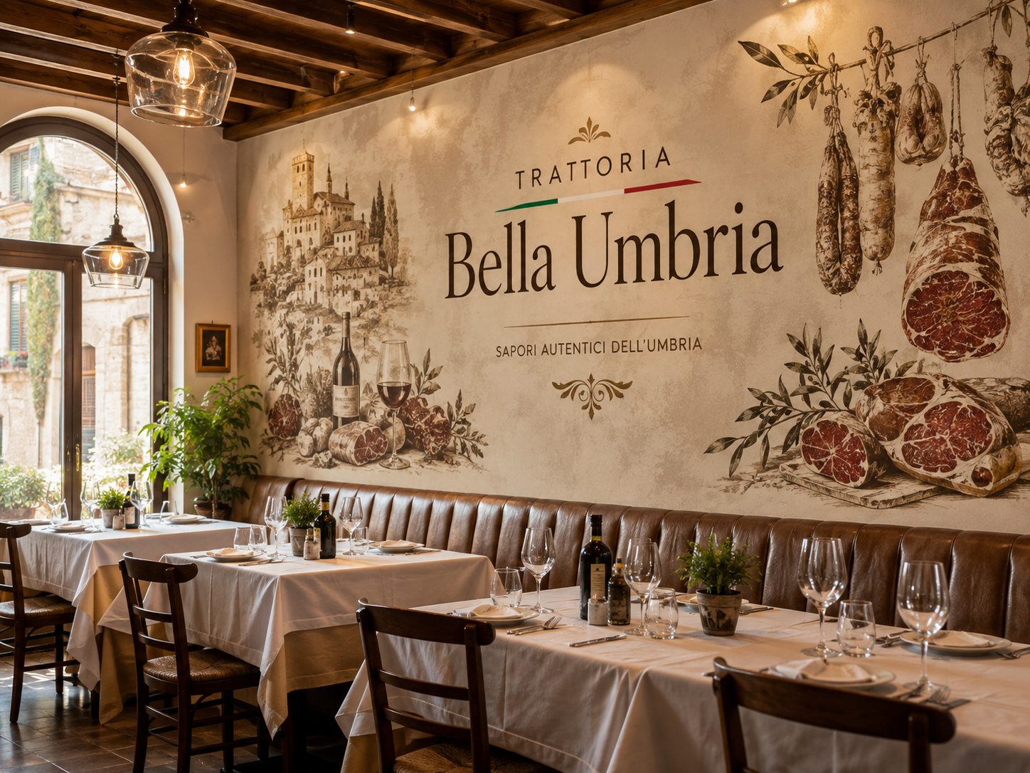 Esempio di stampa su parete per ristorante o bar