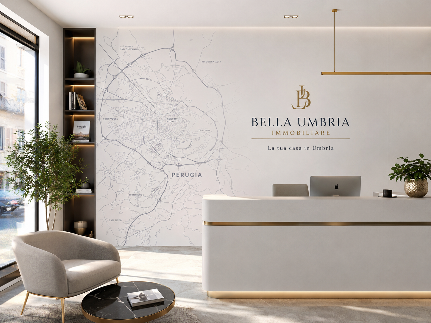 Esempio di stampa su parete per ufficio o reception